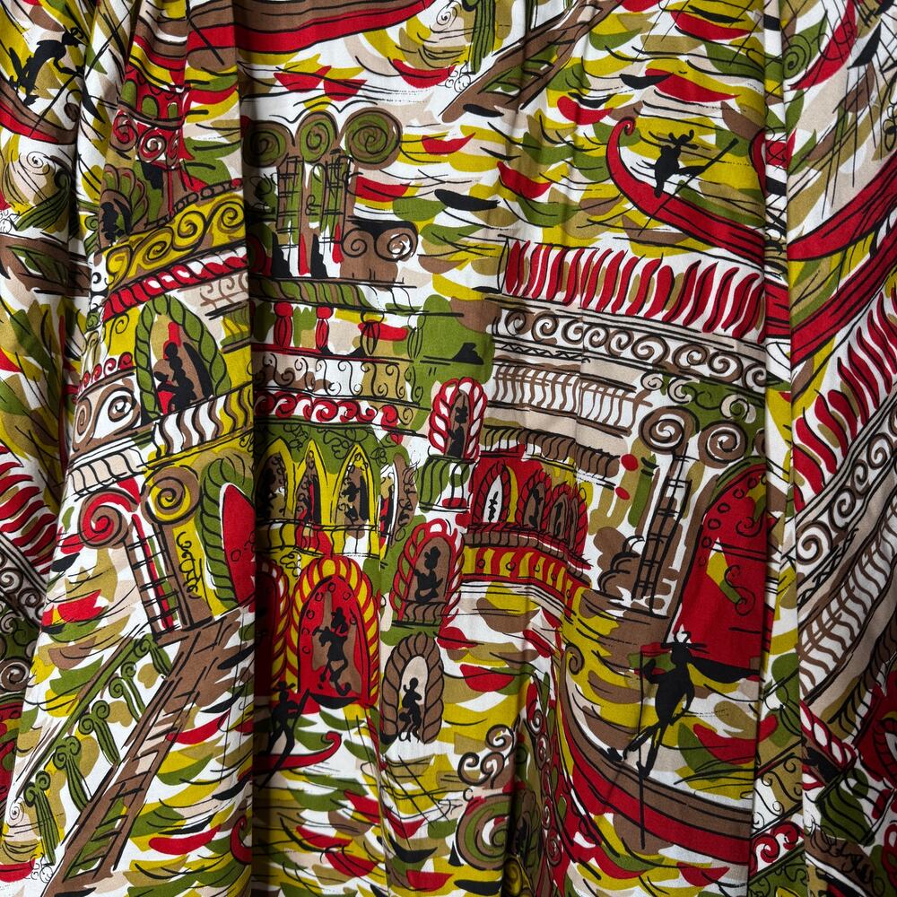 Itw by Claude Brown A-Line Skirt Size 8 Multicolor Abstract Print Cotton Stretch - Picture 6 of 7
